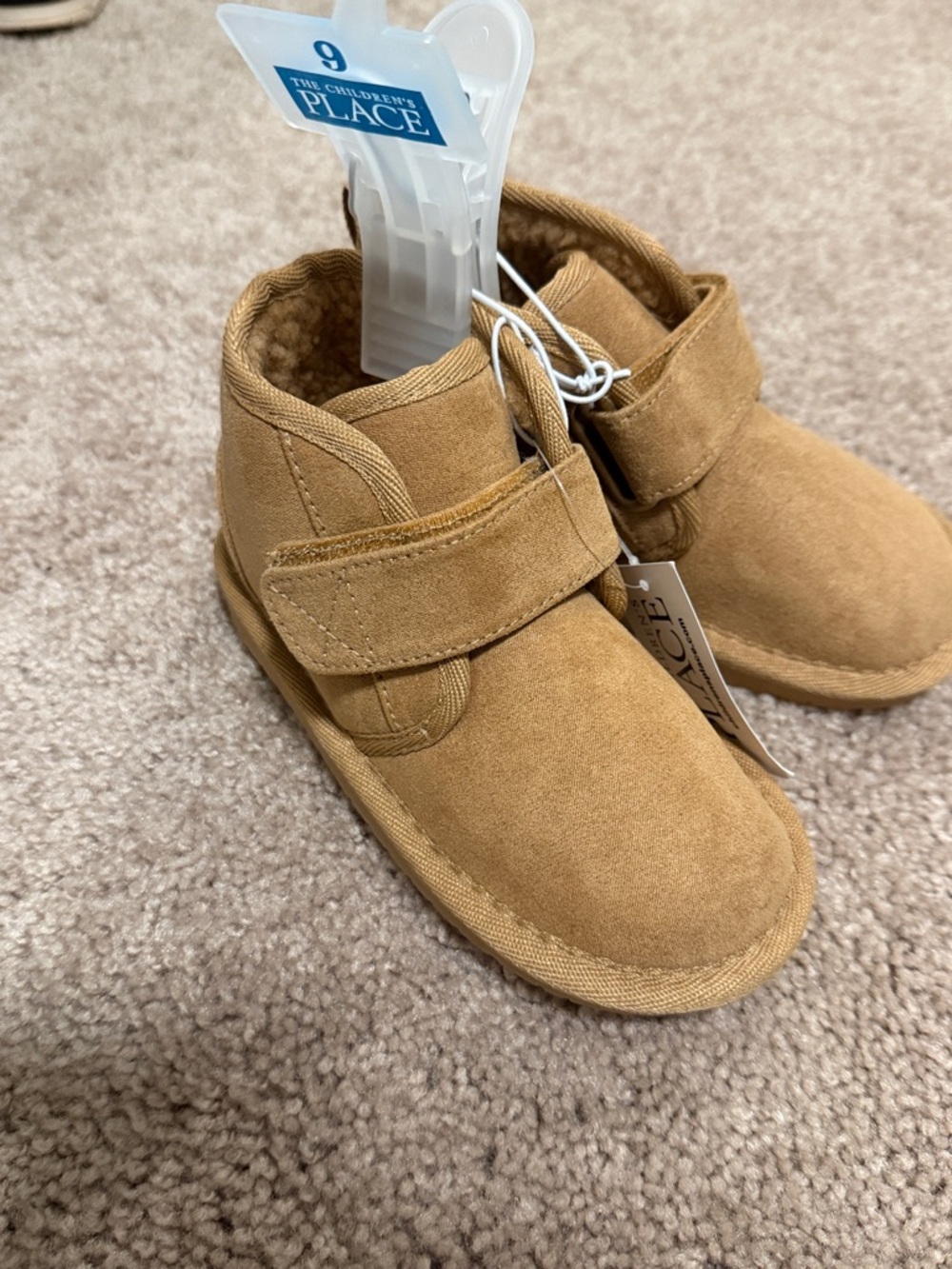 The Children's Place Tan Suede-Look Hook & Loop Toddler Boots